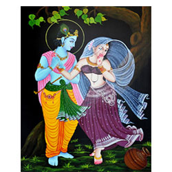 Lord Krishna with Radha.