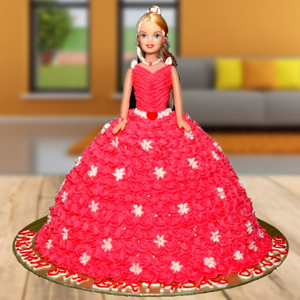 GESF1047 , Black Forest Barbie Doll Cake | Black Forest Barbie Doll Cake  gifts Kakinada |Birthday Day