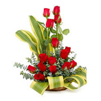 Red roses basket  to Vizag