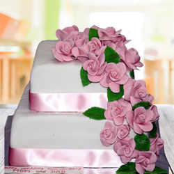 Pink Floral Wedding Cake 3kg 