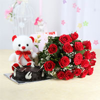 Cake & roses  to Kakinada