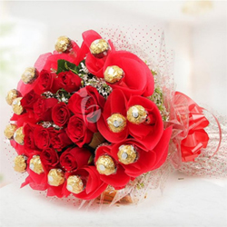 Rosy Rocher Bouquet to Vizag