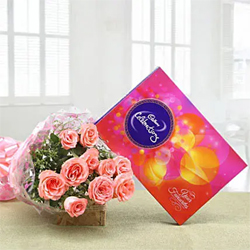 Pink Roses N Chocolates to Kakinada