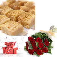 Roses with sweets  to Kakinada