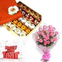 Roses with sweets  to Kakinada