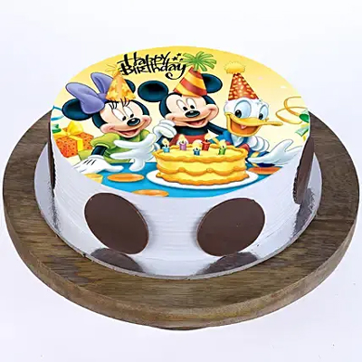 1kg Mickey & Minnie photo cake  to Kakinada