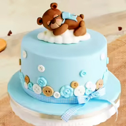 Sleepy Bear Fondant Cake