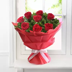 Bouquet 10 Red roses  to Vizag