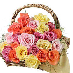 Multicolour Rose Basket