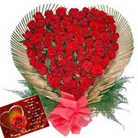 100 Roses in a Heart Shape to Vizag