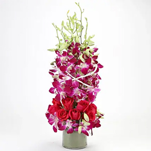 Roses And Orchids Vase 