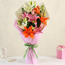 Mixed Asiatic Lilies Bunch