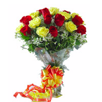 Red&yellow roses  to Vizag