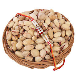 Pistachios Basket With Rakhi