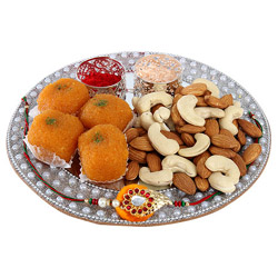 Silver Rakhi Thali