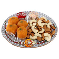 Silver Rakhi Thali