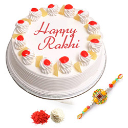 Rakhi with pineapple cake