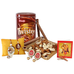 Twister & Dry Fruits Rakhi Treat