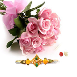 Pink roses with Rakhi