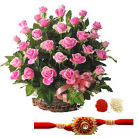 Pink roses with rakhi