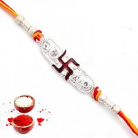 Silver Swastik Rakhi