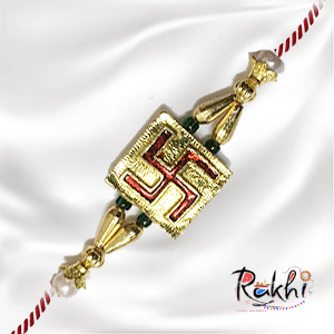 Silver Swastik Rakhi