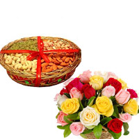 Dry Fruits with roses to Vizag