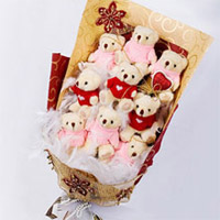 9 Teddies Bouquet