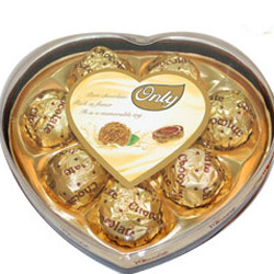 Only Heart shape chocolates - 8 pcs