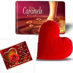 Heart Cusion with Cadbury Caramels