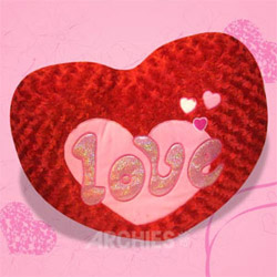 Red Cushion Heart Shaped